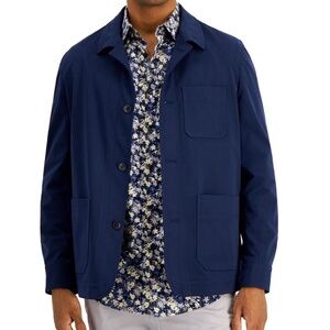 Alfani Shirt Jacket XL Button Down Shacket Navy Blue